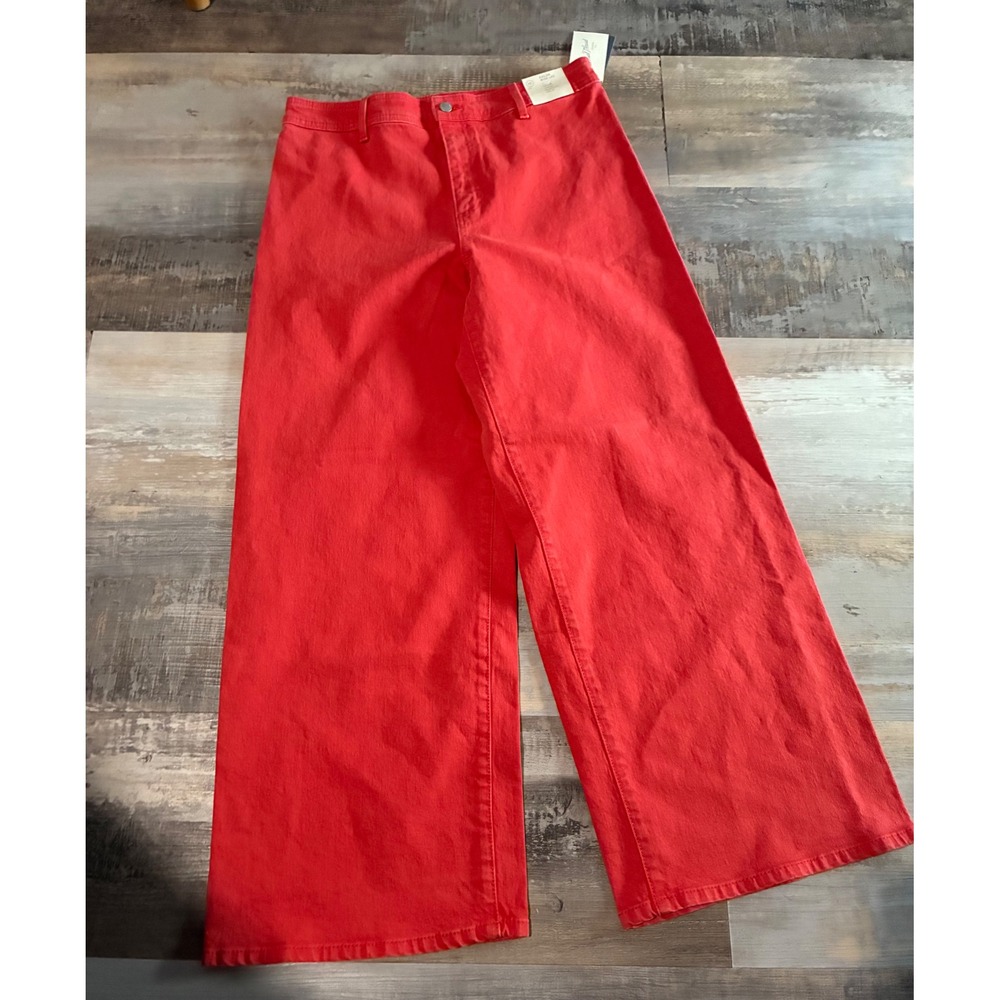 Universal Thread Womens Sailor Wide Leg Jeans Red High Rise Size 12 Reg NWT